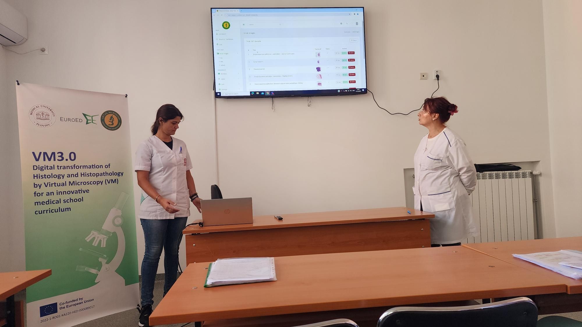 The Virtual Microscopy project is increasingly active and present among teaching staff - New training sessions took place in Plovdiv, Bulgaria Anatomy, Histology and Embryology - MU Plovdiv, 14 October 2024.