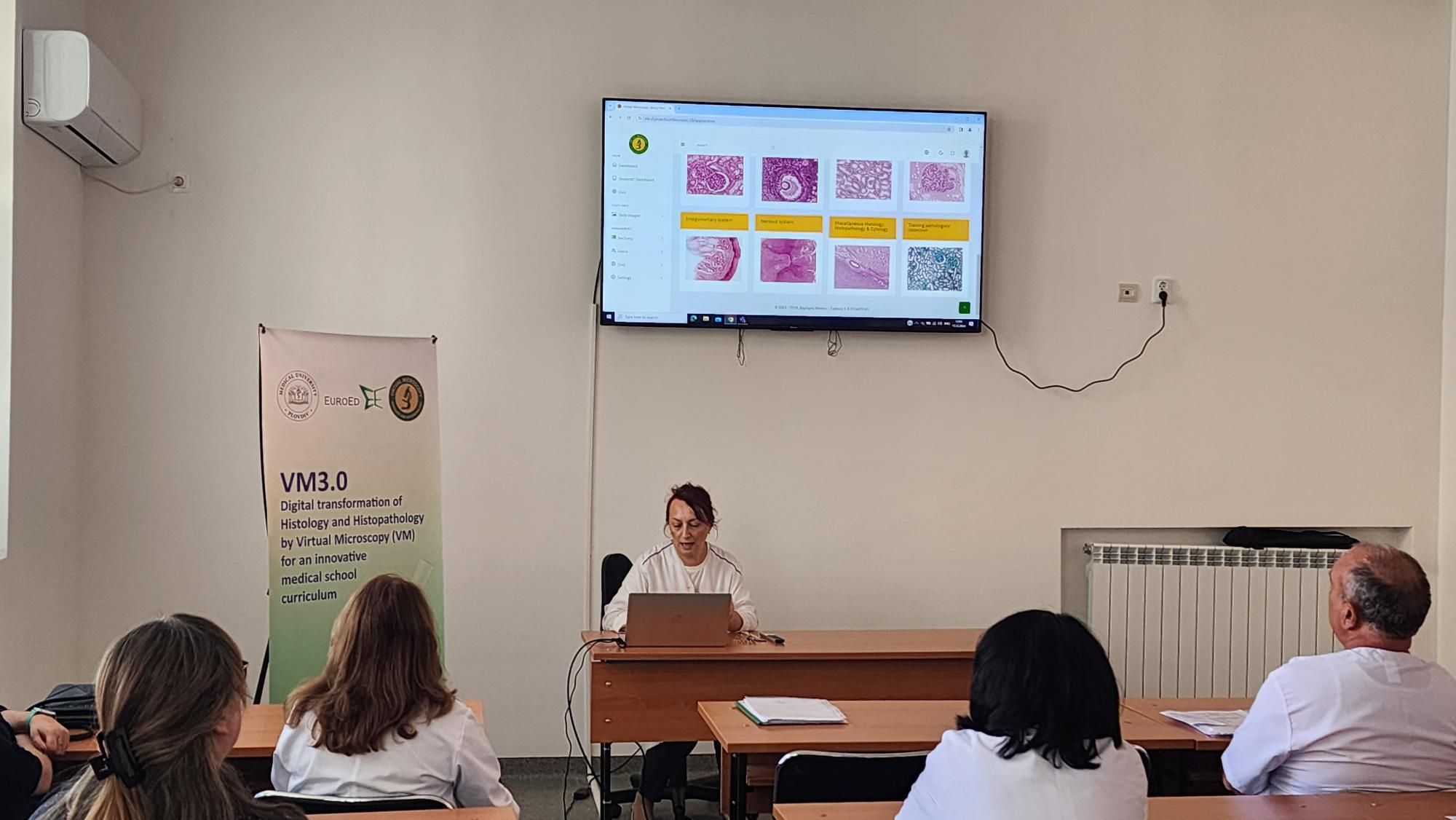 The Virtual Microscopy project is increasingly active and present among teaching staff - New training sessions took place in Plovdiv, Bulgaria Anatomy, Histology and Embryology - MU Plovdiv, 14 October 2024.